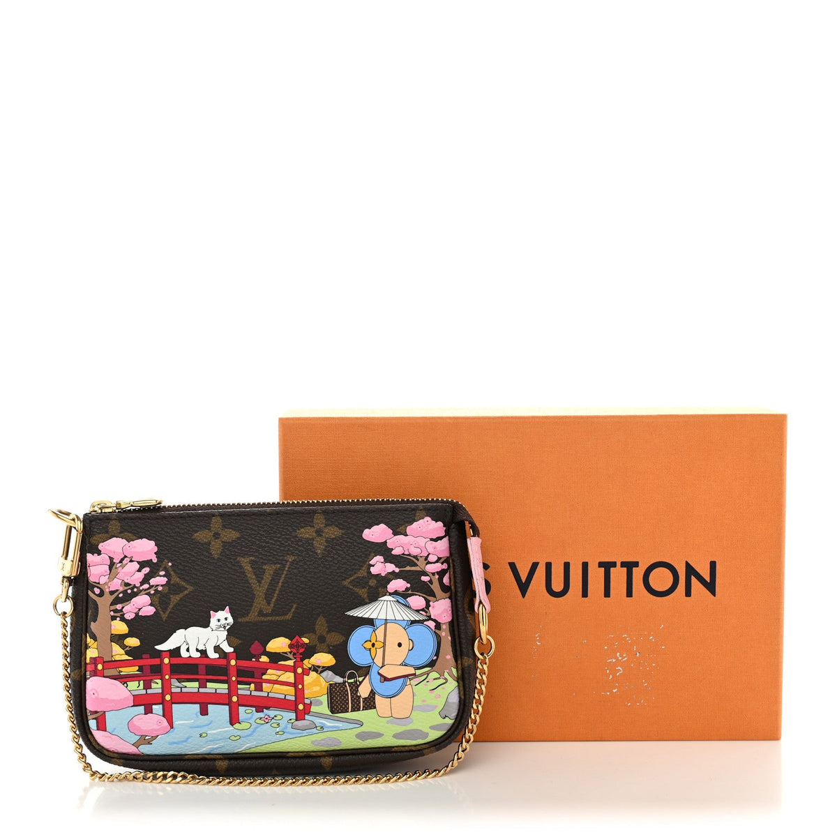 Monogram 2021 Christmas Animation Japanese Garden Mini Pochette Accessories Wisteria Pink