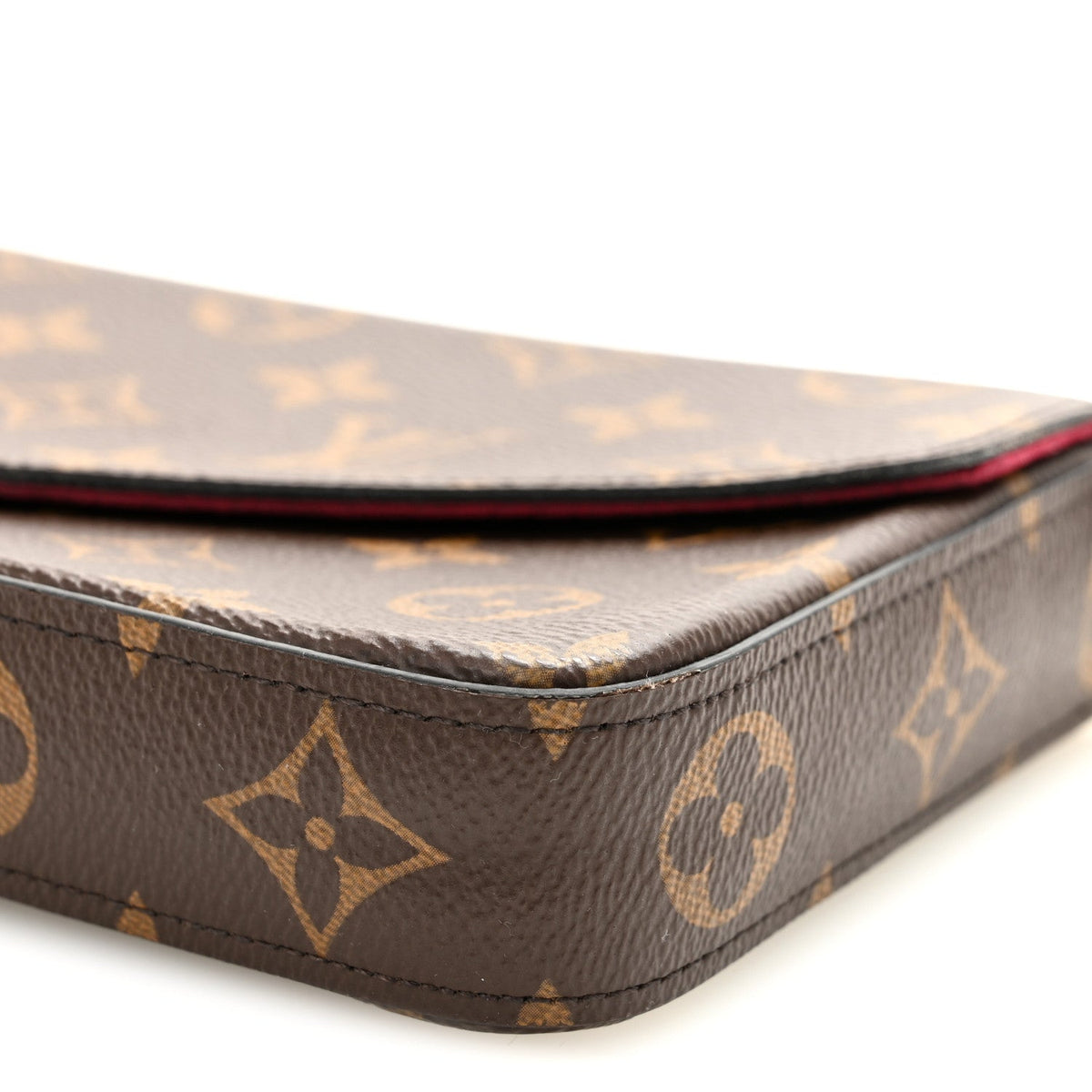 Monogram Pochette Felicie Chain Wallet Fuchsia
