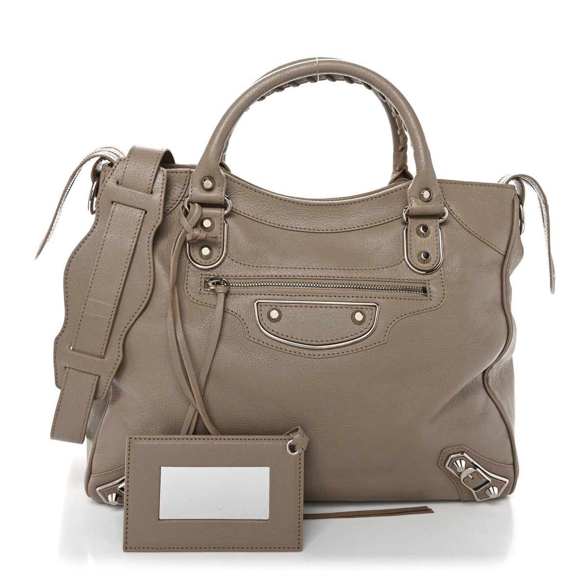 Chevre Silver Metallic Edge Hardware Velo Beige Dune Argille
