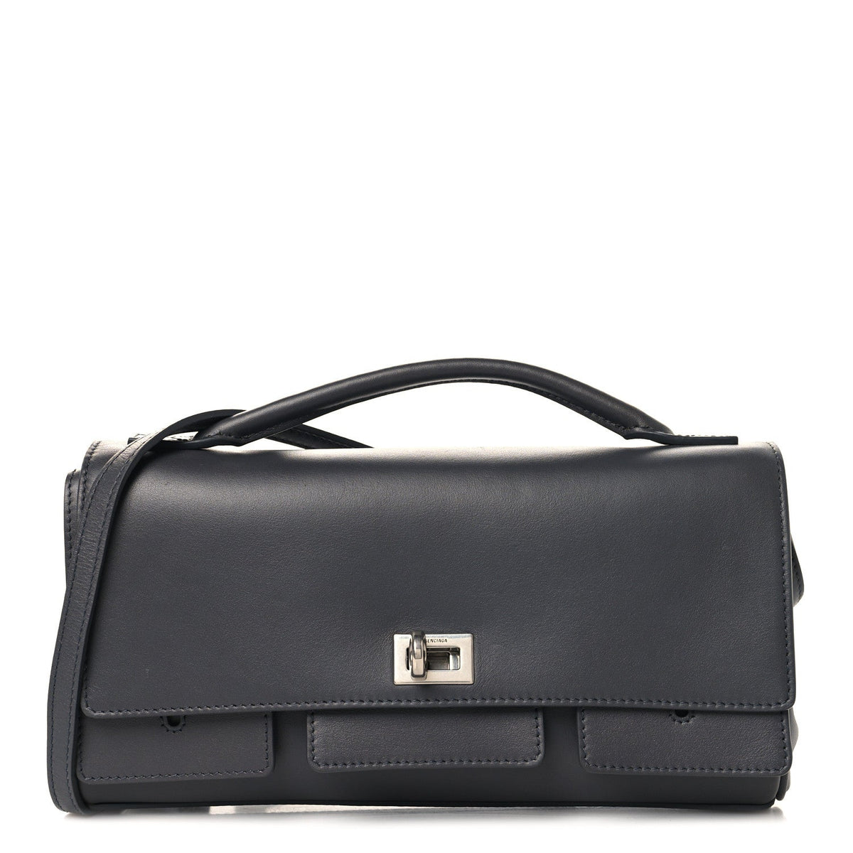 Smooth Calfskin Small Bel Air Clutch On Strap Grey