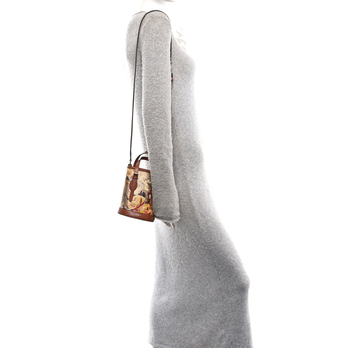 Metallic Monogram LV Garden Nano Bucket Bag Gold