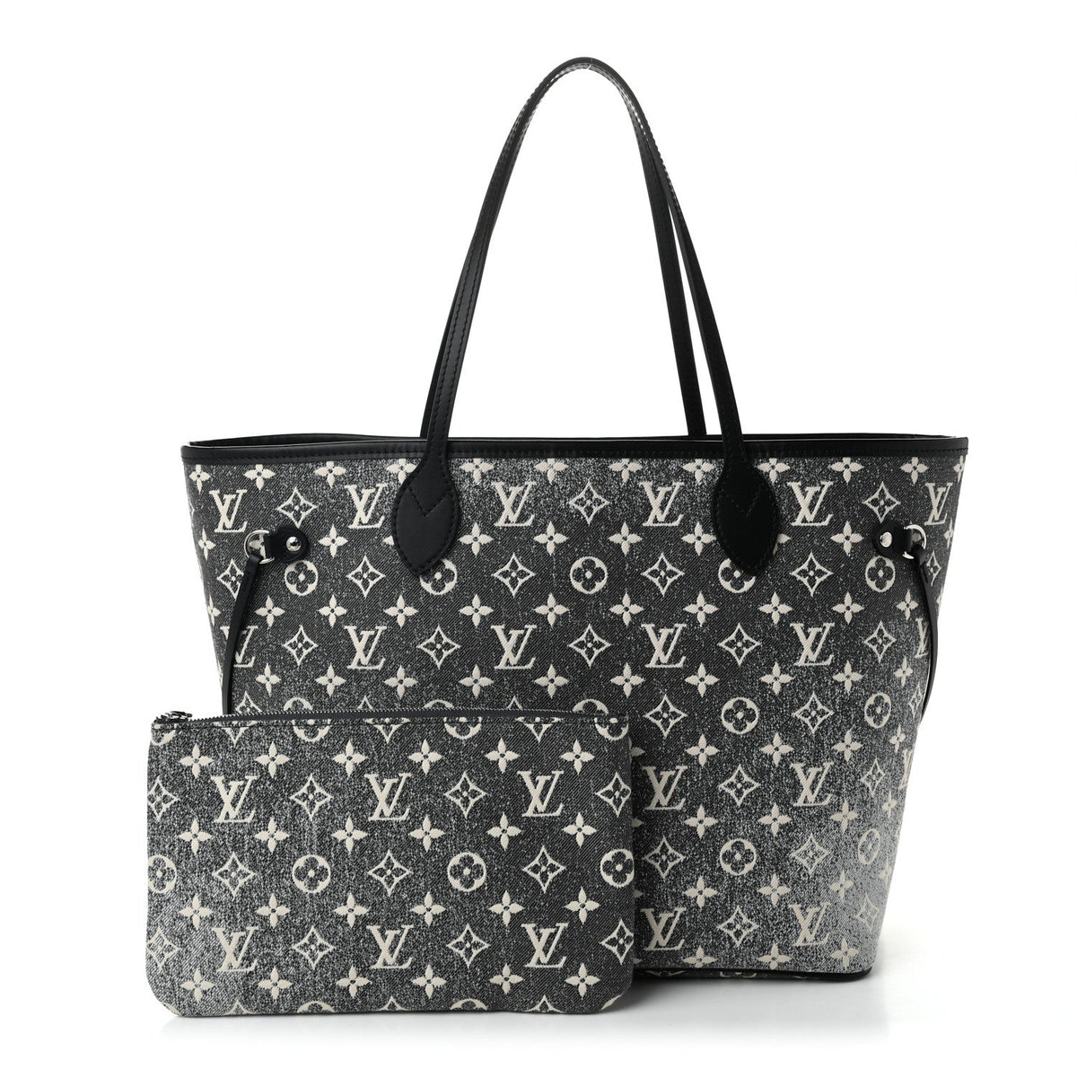 Denim Monogram Jacquard Neverfull MM Grey