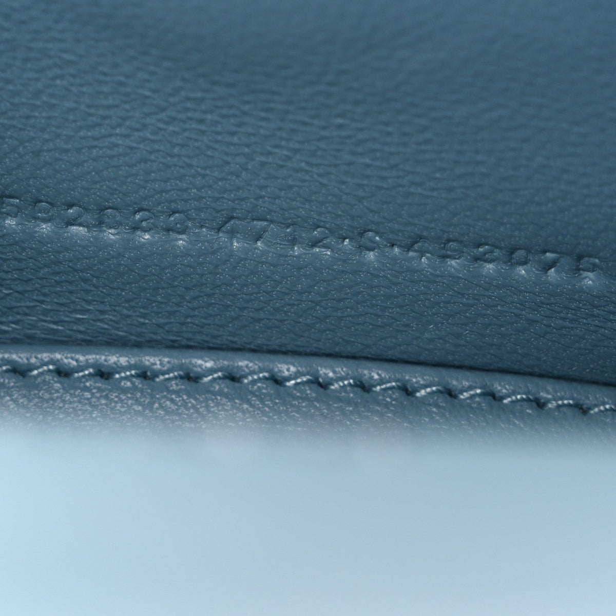 Shiny Calfskin Crocodile Embossed Hourglass Top Handle Bag XS Blue Grey
