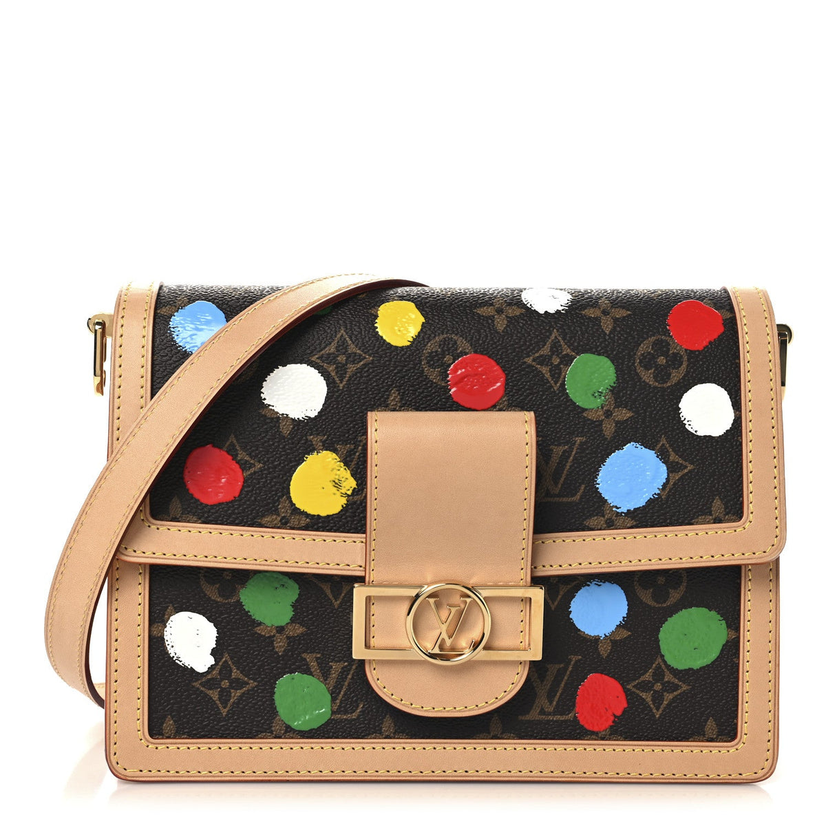 LV X YK Monogram Dots Dauphine MM Multicolor