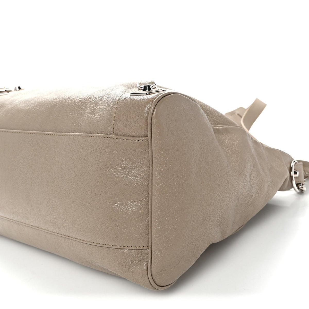 Chevre Silver Metallic Edge Hardware Velo Beige Dune Argille