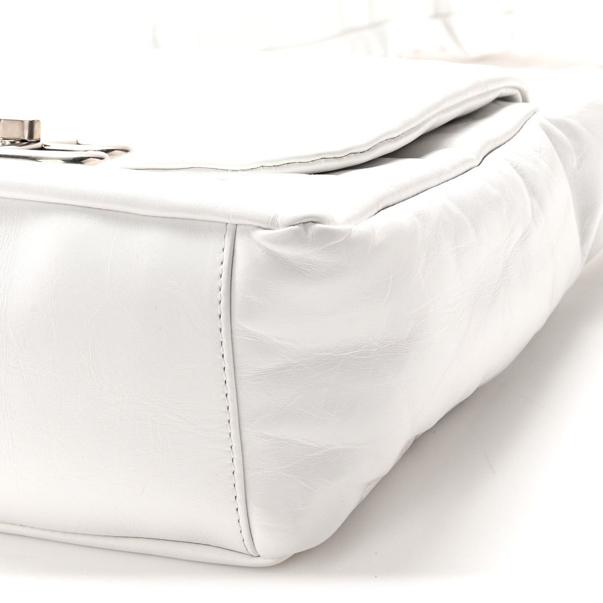 Thin Calfskin Small Monaco Sling Shoulder Bag Light Blue White White