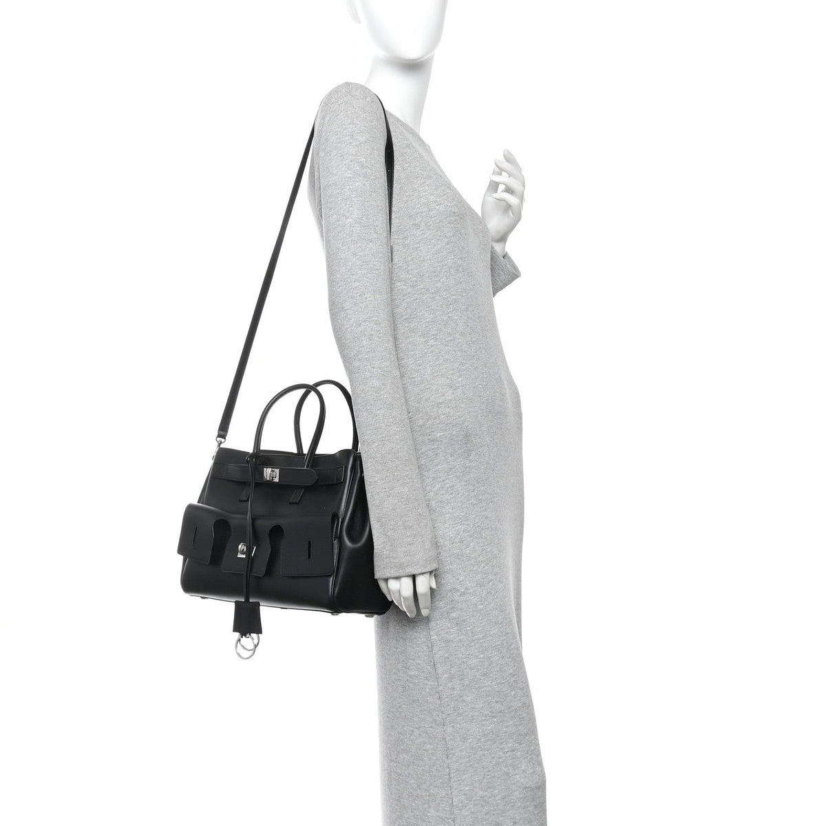 Smooth Calfskin Small Bel Air Carry All Bag Black