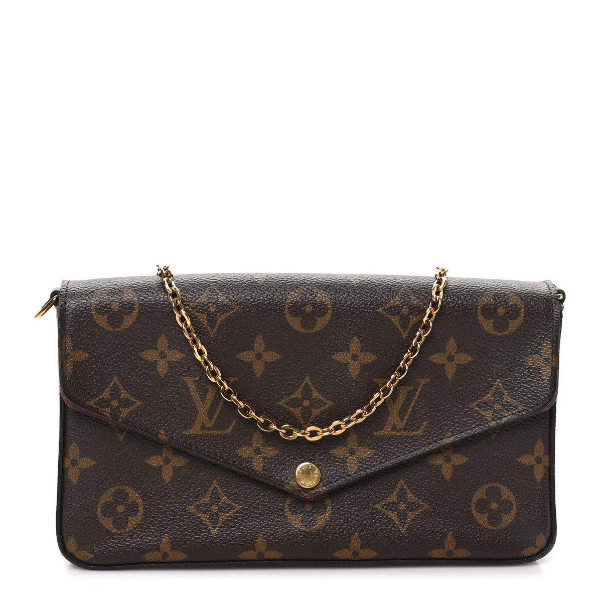 Monogram Pochette Felicie Chain Wallet Fuchsia