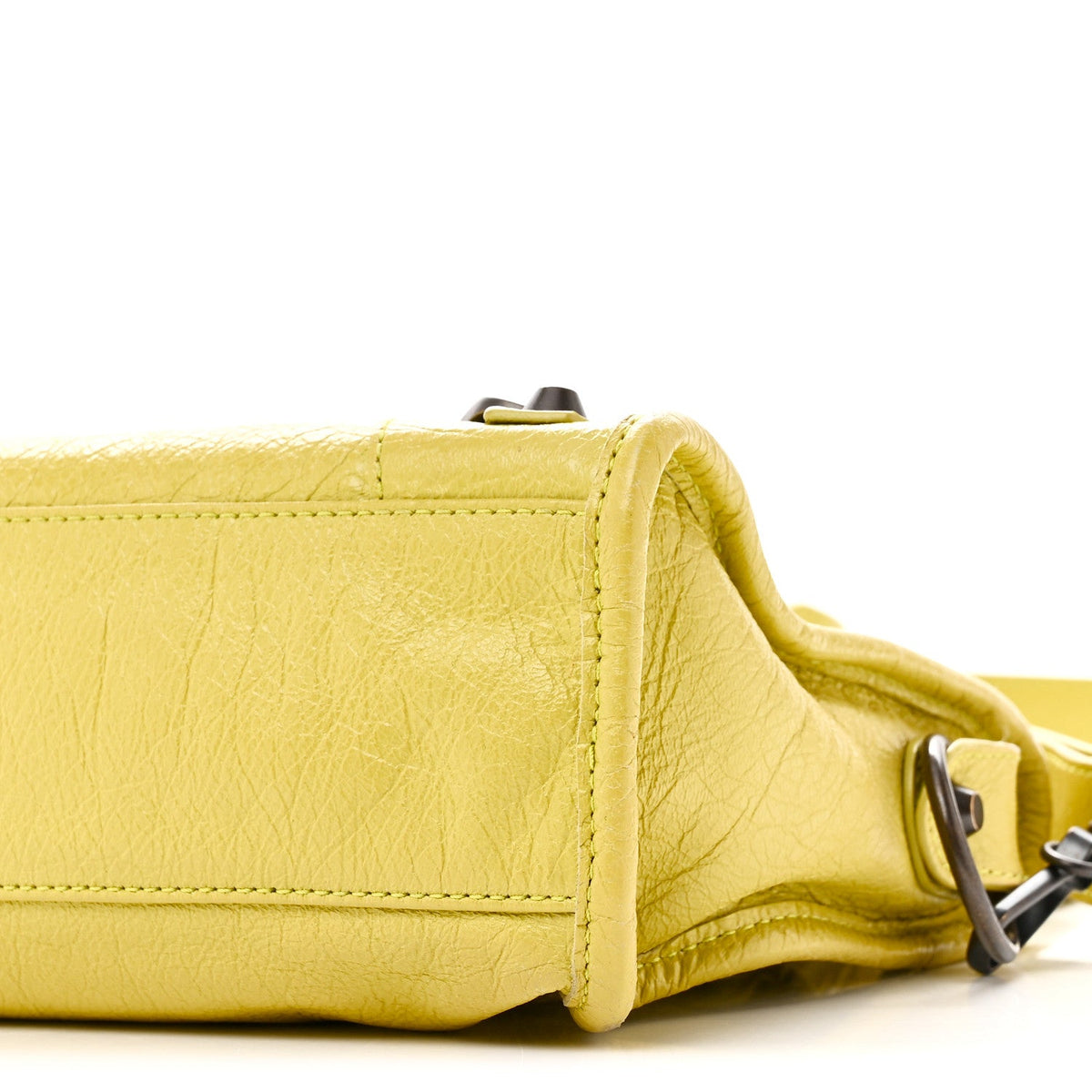 Agneau Classic Silver Hardware Mini City Jaune Poussin
