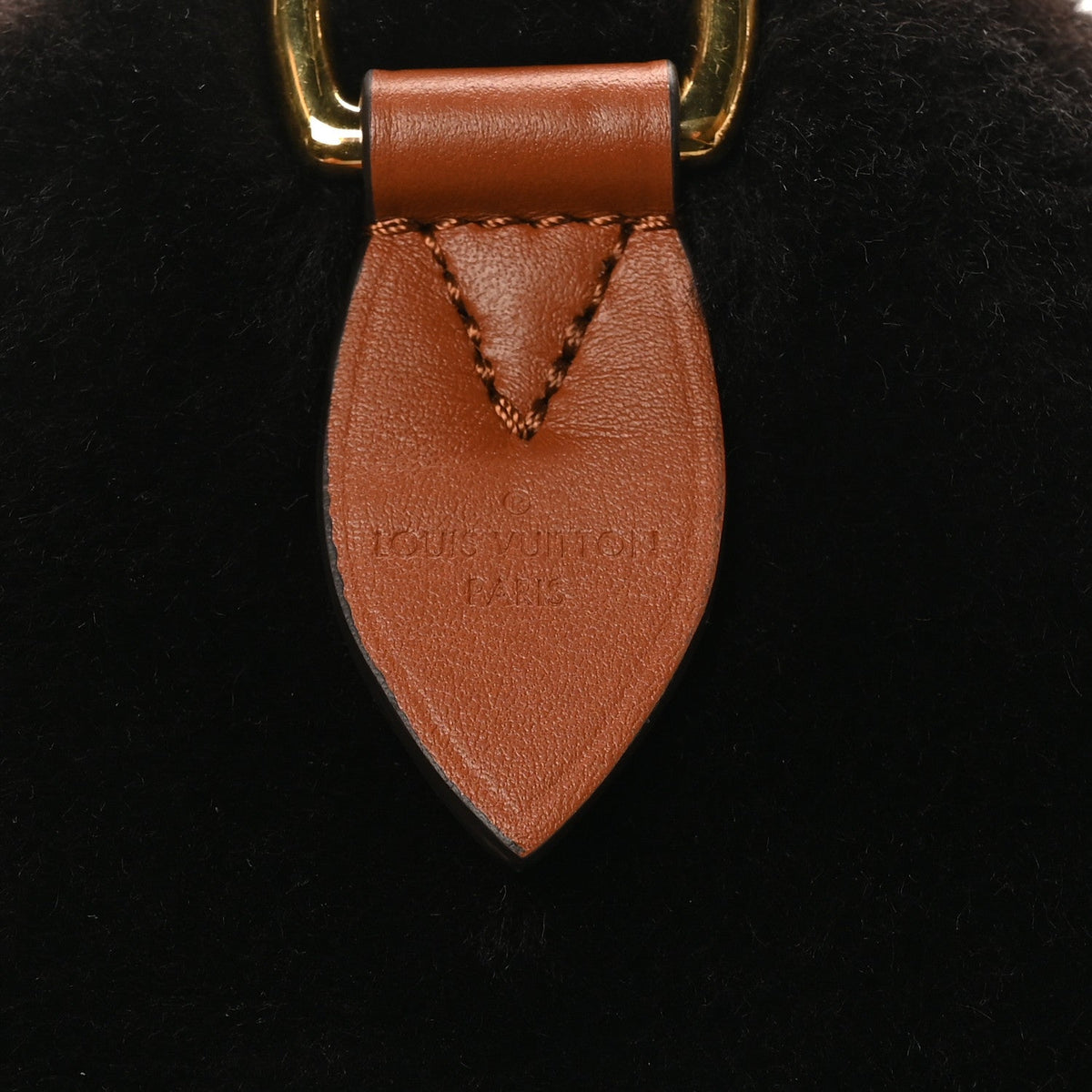 Shearling Monogram LV Ski Cozygram Speedy Bandouliere 25 Chocolate Cream