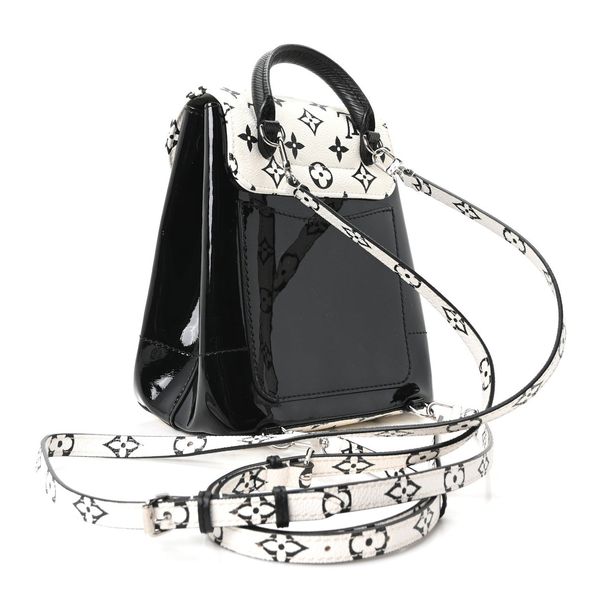 Patent Monogram Hot Springs Backpack Black White