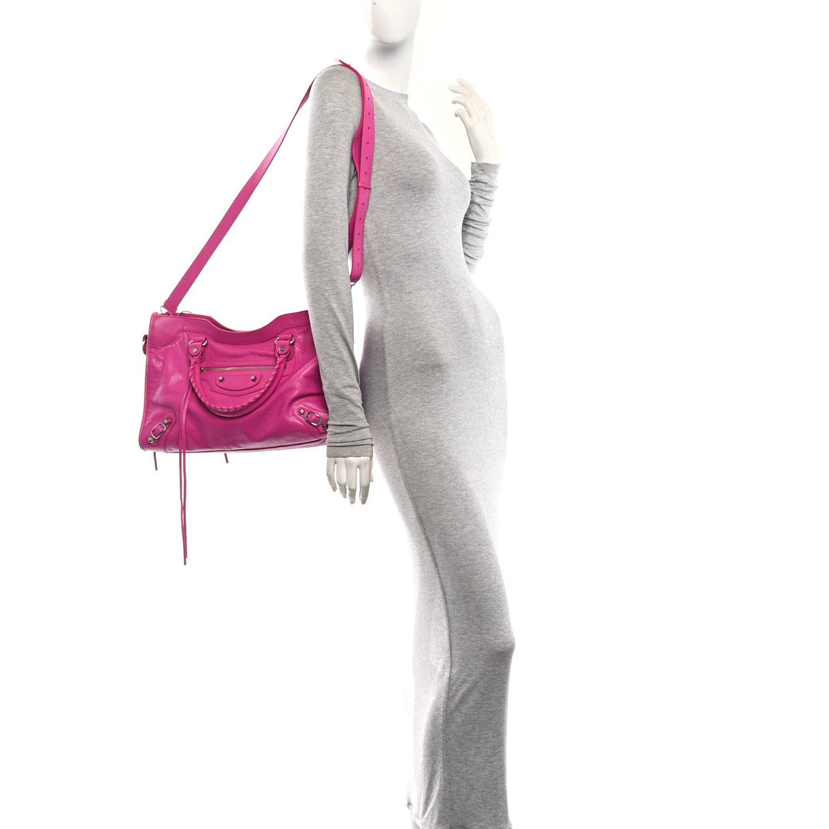 Agneau Classic Hardware Medium Le City Rose Magenta