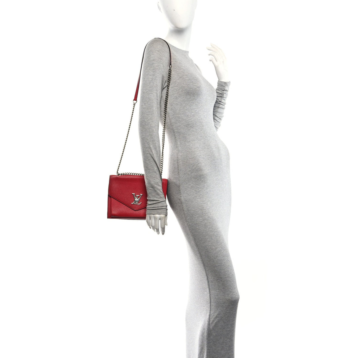 Soft Calfskin My Lockme Chain Bag BB Poppy