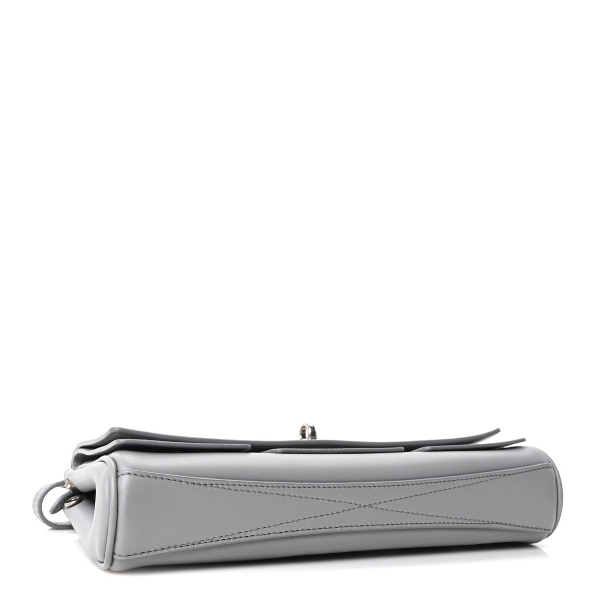 Smooth Calfskin Small Bel Air Clutch On Strap Cloud Grey