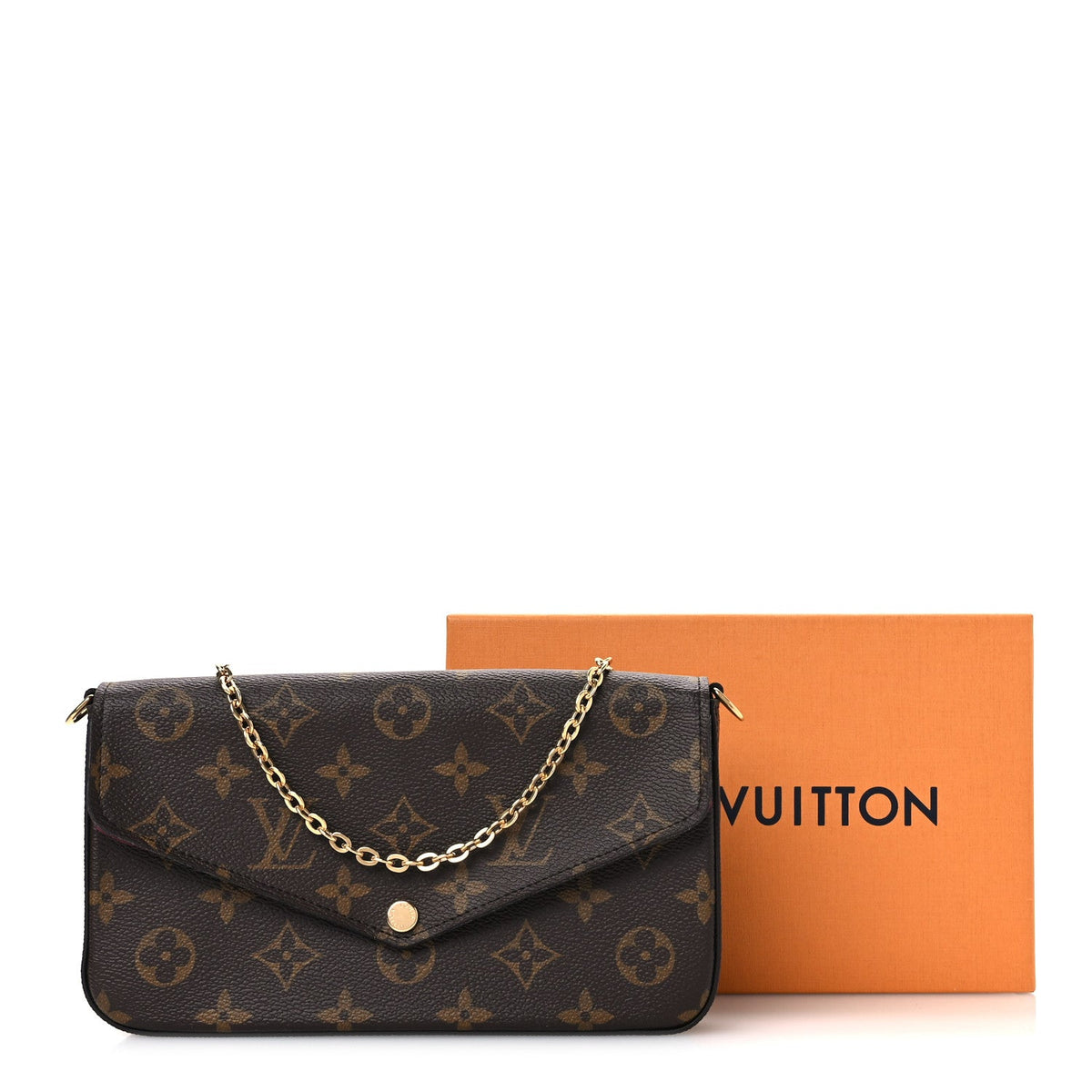 Monogram Pochette Felicie Chain Wallet Fuchsia