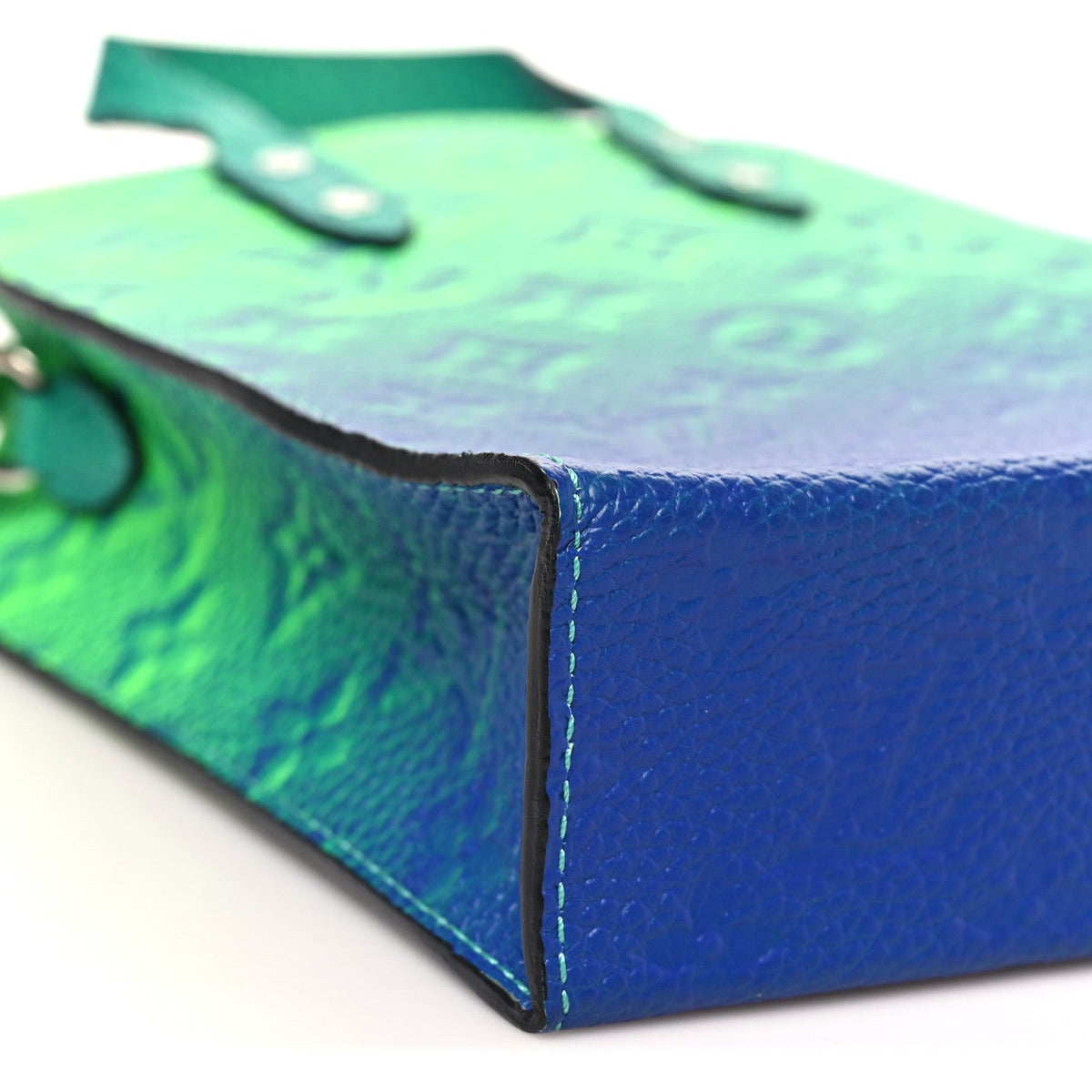 Taurillon Illusion Sac Plat XS Bleu Vert