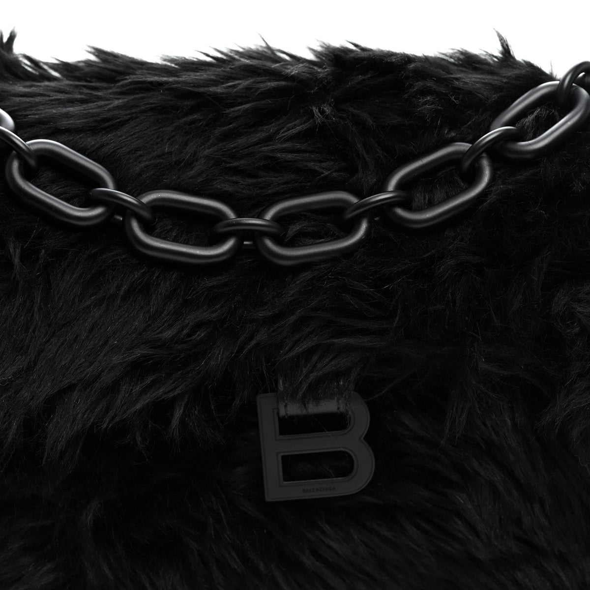 Faux Fur Small Downtown Shoulder Bag Black