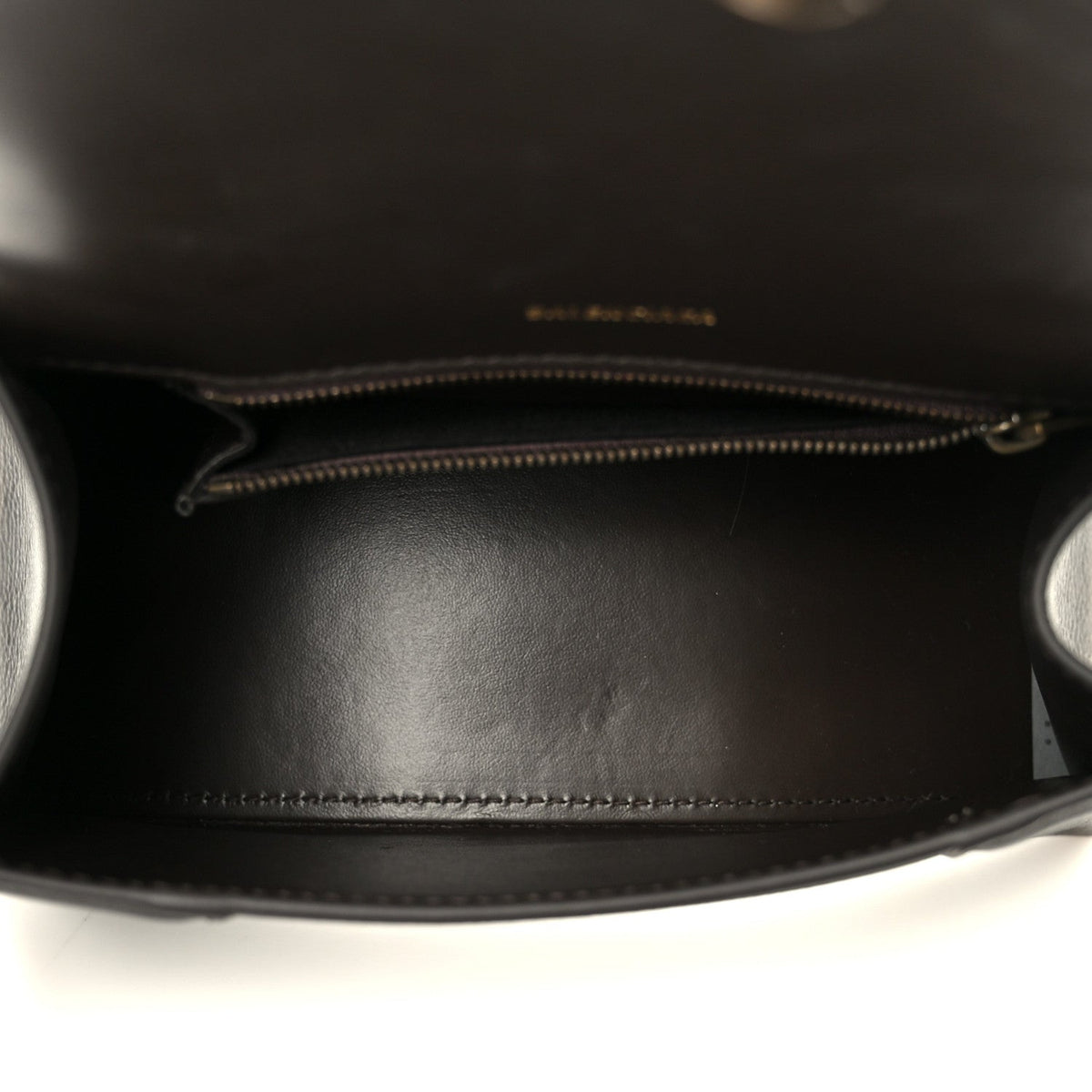 Used Calfskin Small Hourglass Top Handle Bag Brown