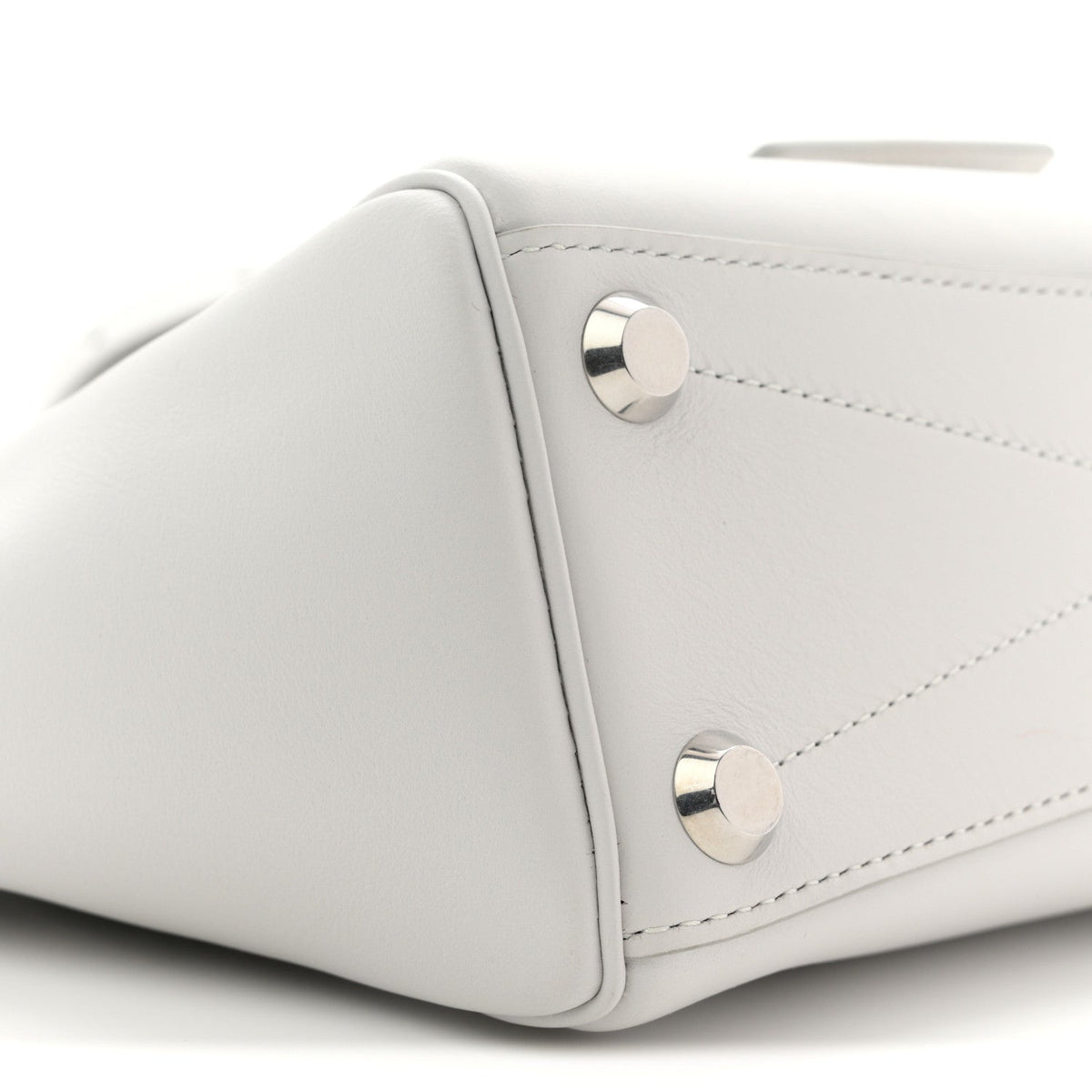 Smooth Calfskin Mini Bel Air Carry All Bag White