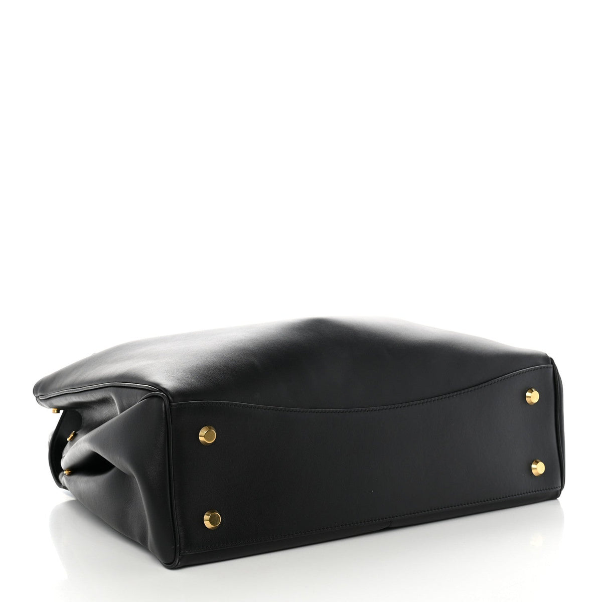Smooth Calfskin Large Rodeo Top Handle Handbag Black