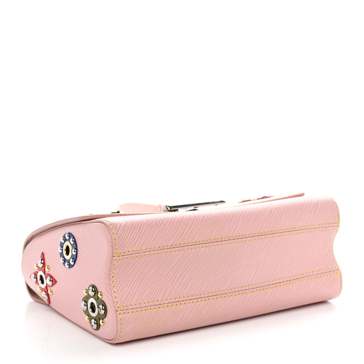 Epi Mechanical Flowers Twist Shoulder Bag MM Rose Ballerine