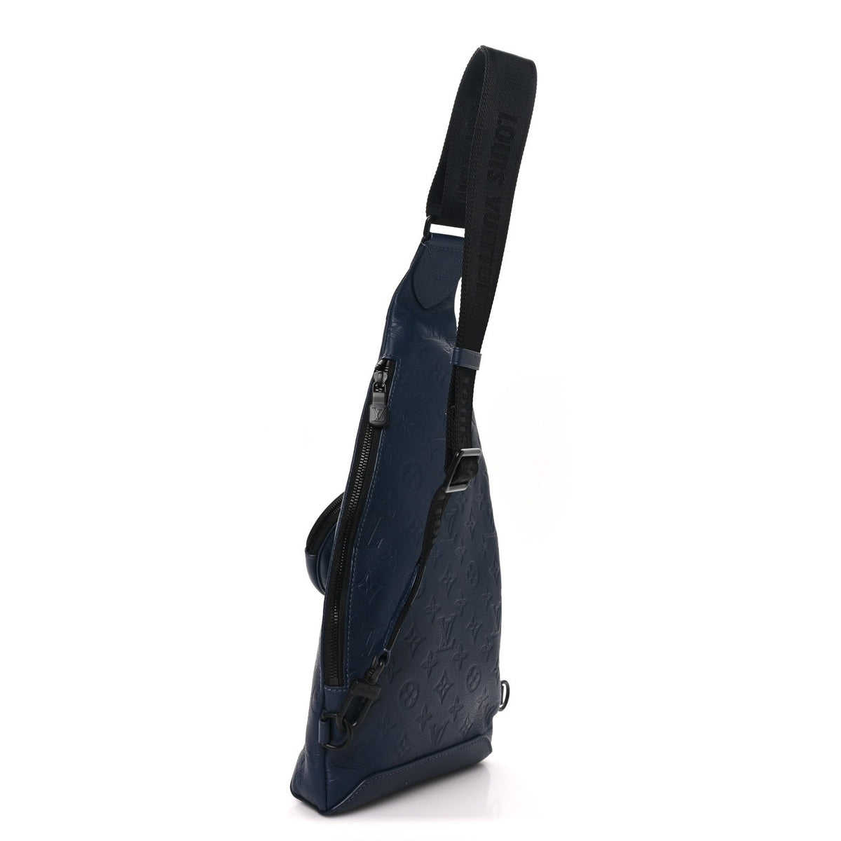 Calfskin Shadow Monogram Duo Slingbag Navy