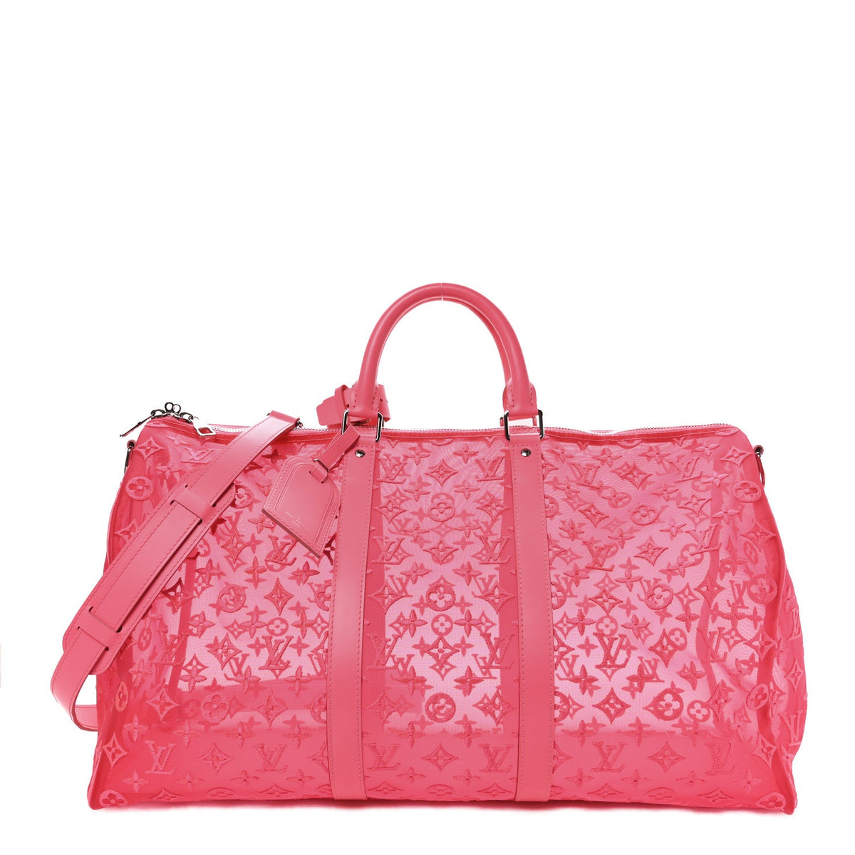 Monogram Fluo See Through Keepall Bandouliere 50 Rose