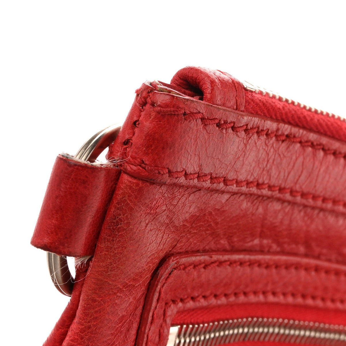 Agneau Arena Classic Hardware Small Clip Rouge Coquelicot
