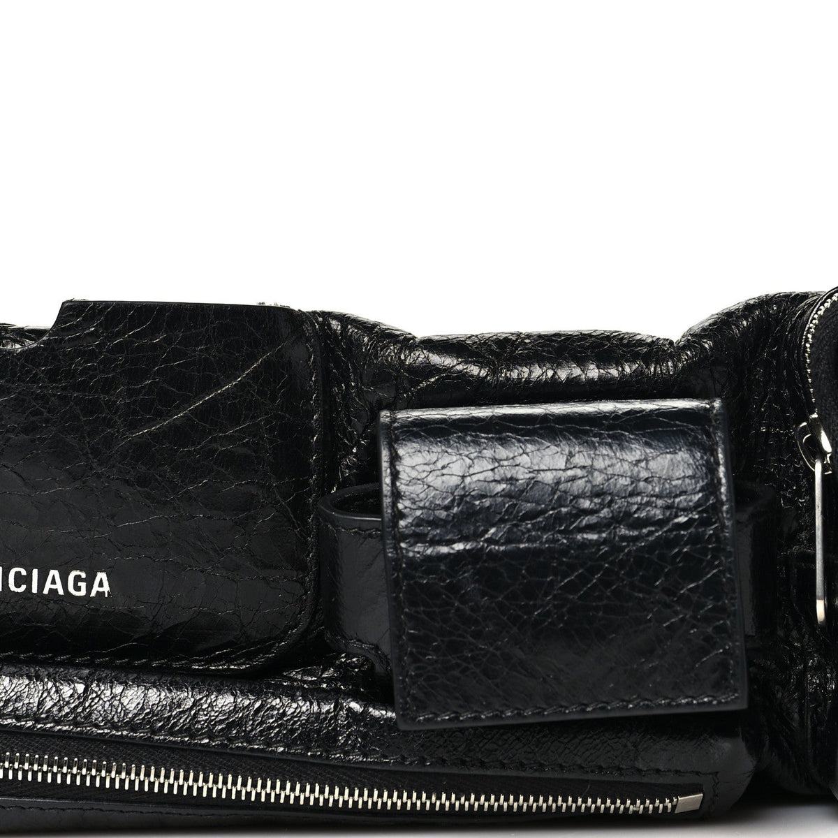 Agneau Arena Superbusy XS Sling Zip Shoulder Bag Black