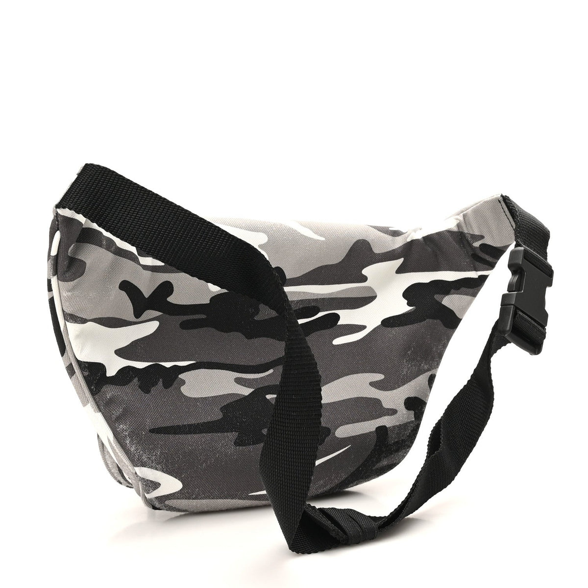 Distressed Nylon Canvas Camo Logo Explorer Beltpack Black White Gray