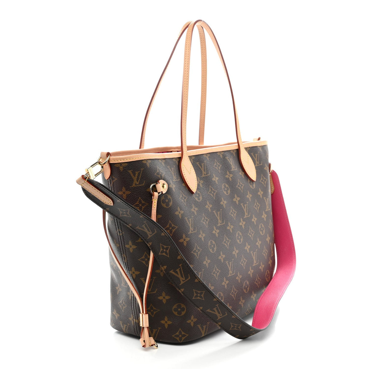 Monogram Inside Out Neverfull Bandouliere MM Rose Pondichery