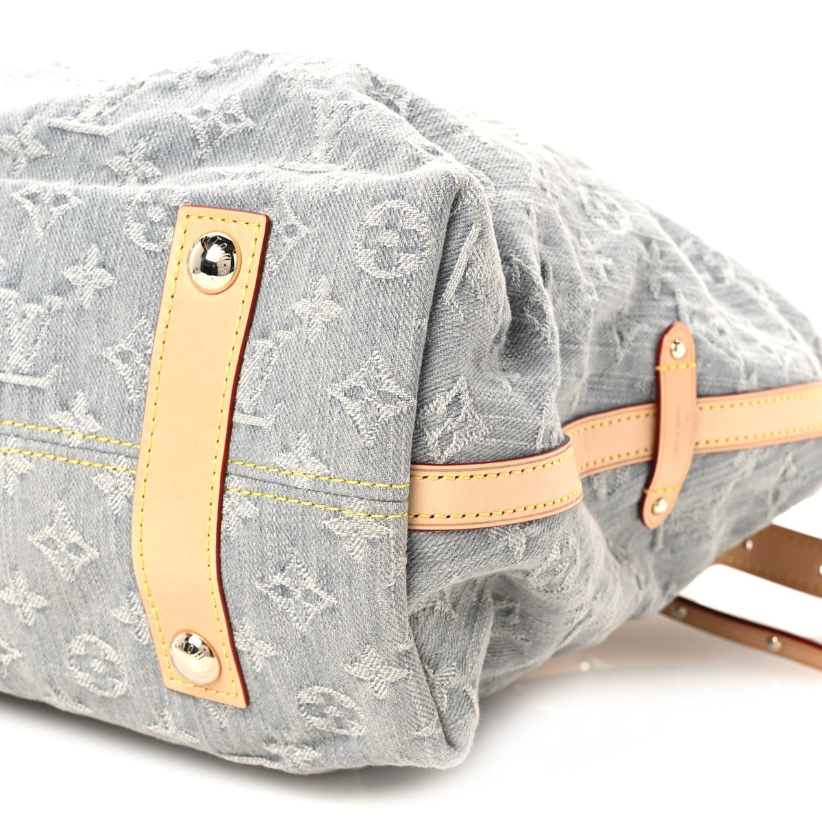 Monogram Denim CarryAll MM Washed Grey