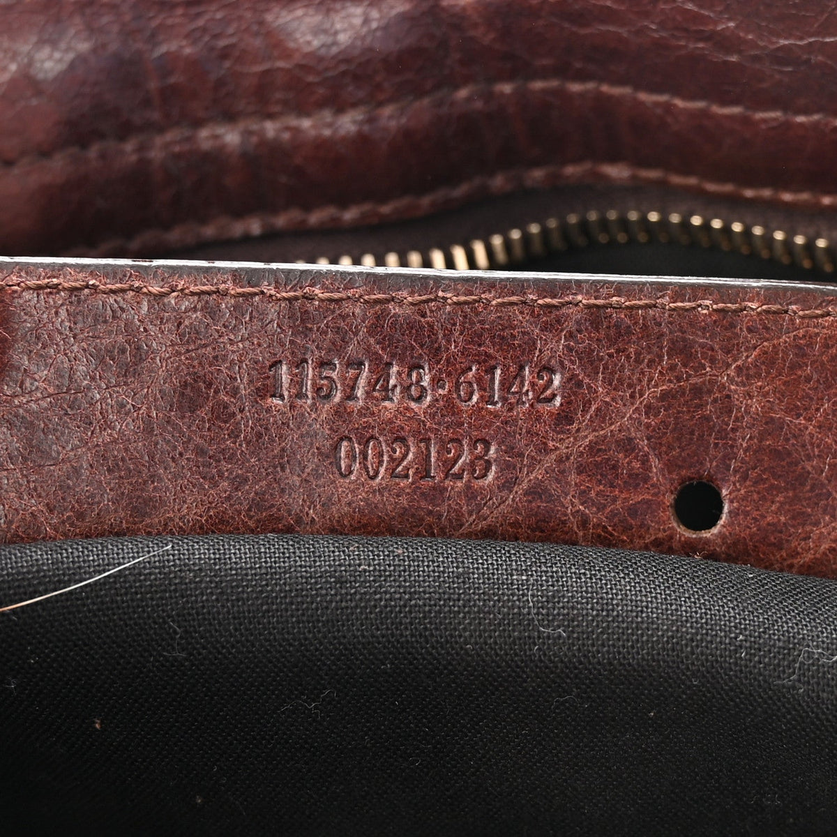 Agneau Classic Gold Hardware Perforated Dot City Charbon