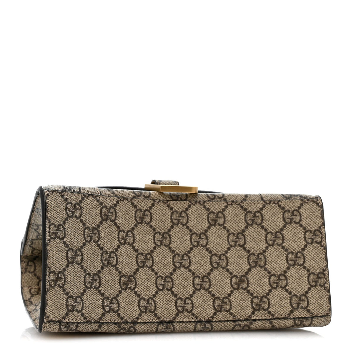 X GUCCI GG Supreme Monogram Small Hourglass Top Handle Bag Beige Ebony