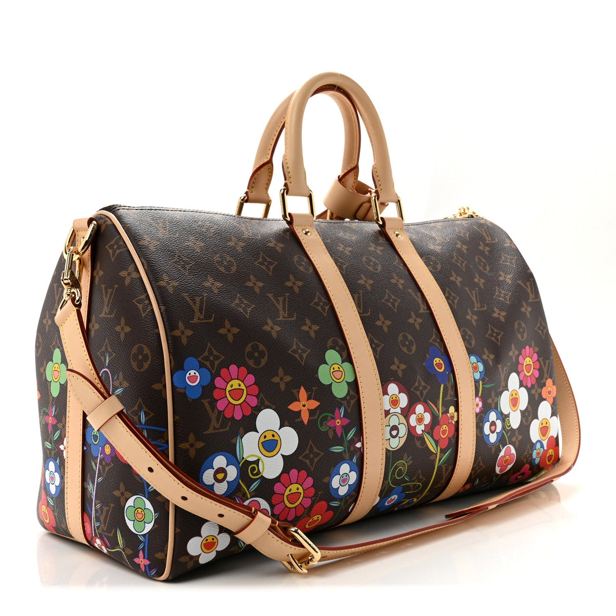 LV X TM Monogram Flowers Keepall Bandouliere 45