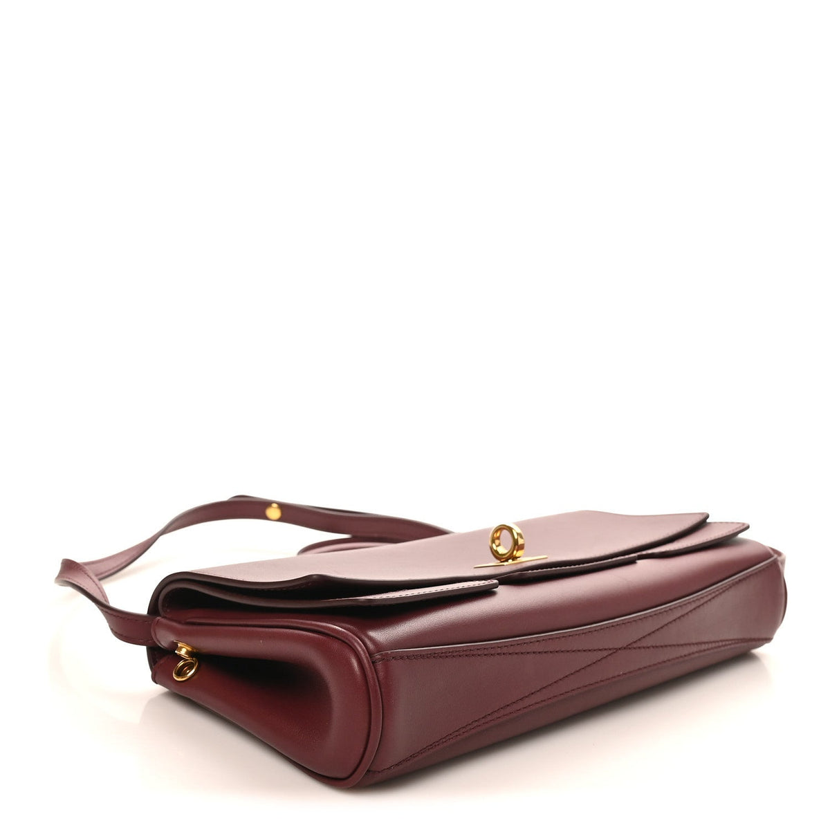 Smooth Calfskin Small Bel Air Clutch On Strap Dark Burgundy Dark Burgundy