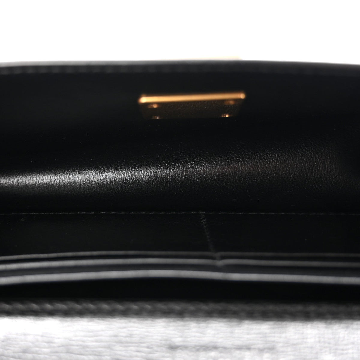 Calfskin Stripe Embossed Gossip Chain Bag XS Black