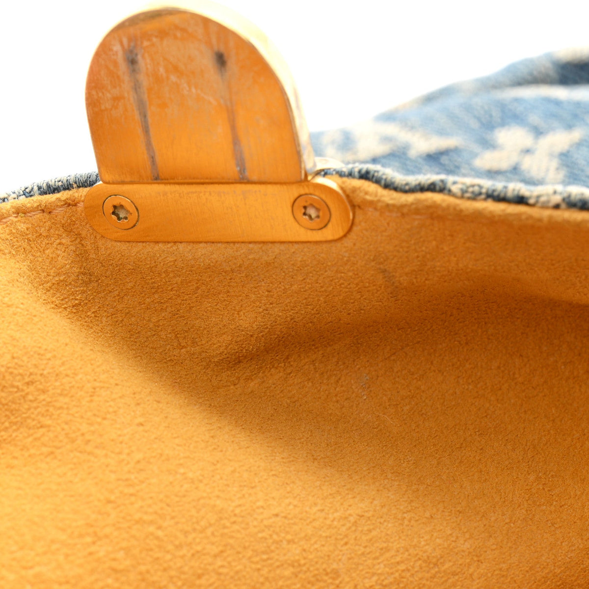 Monogram Denim Pochette Plat Clutch Blue