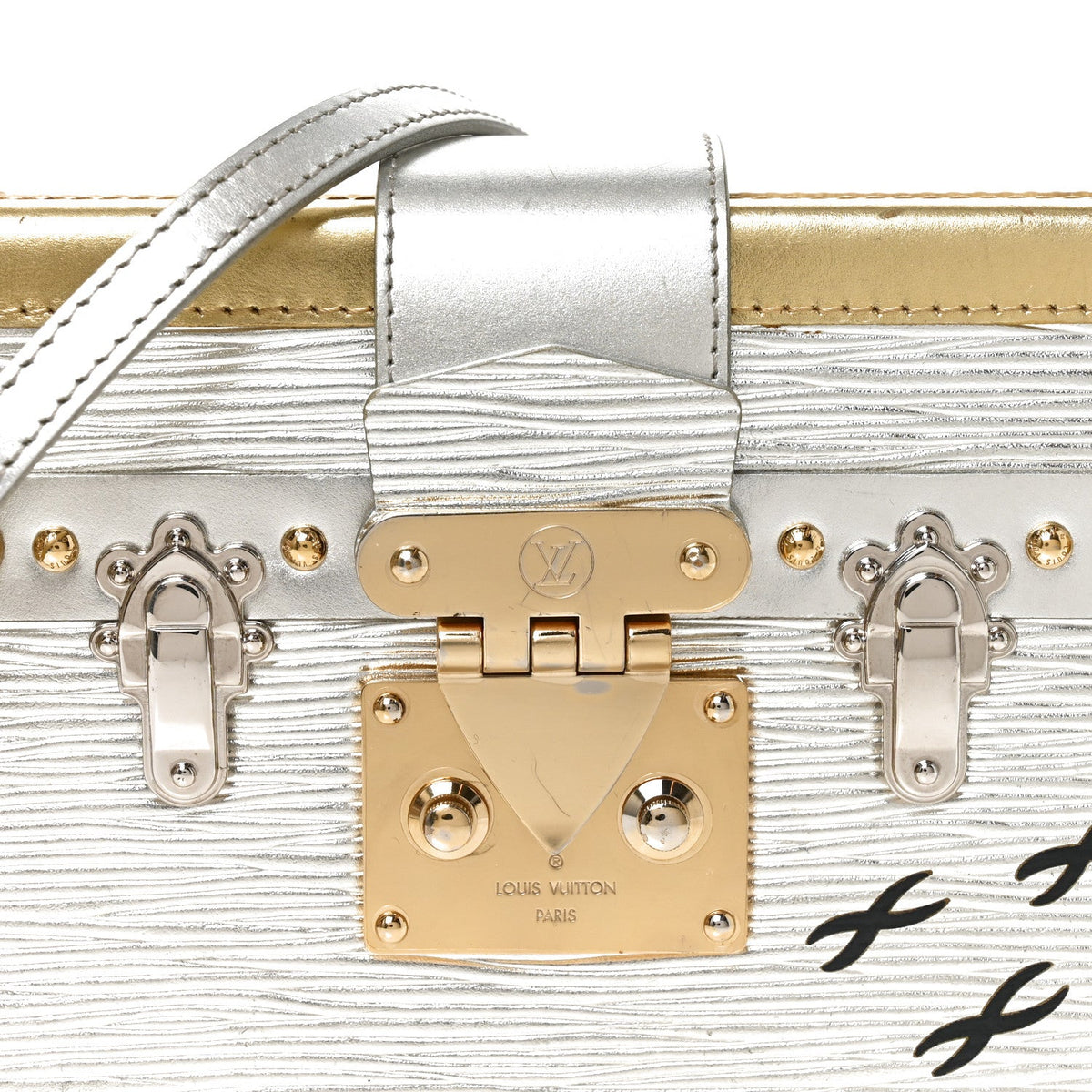 Metallic Epi Petite Malle Silver
