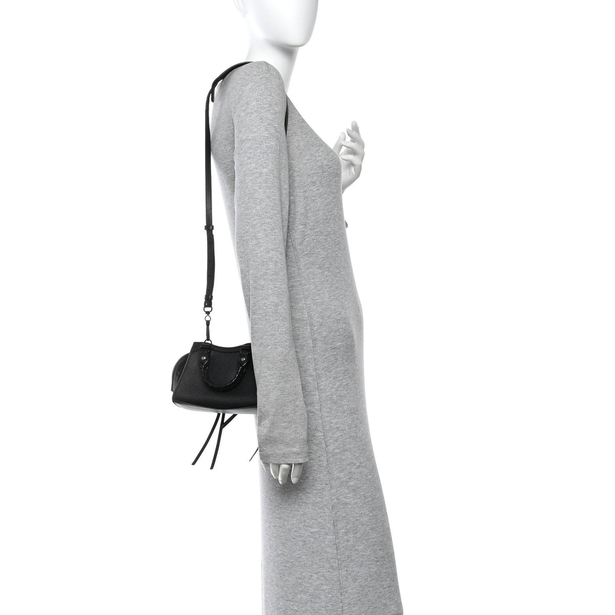 Grained Calfskin Neo Classic Black Hardware Nano City Crossbody Black