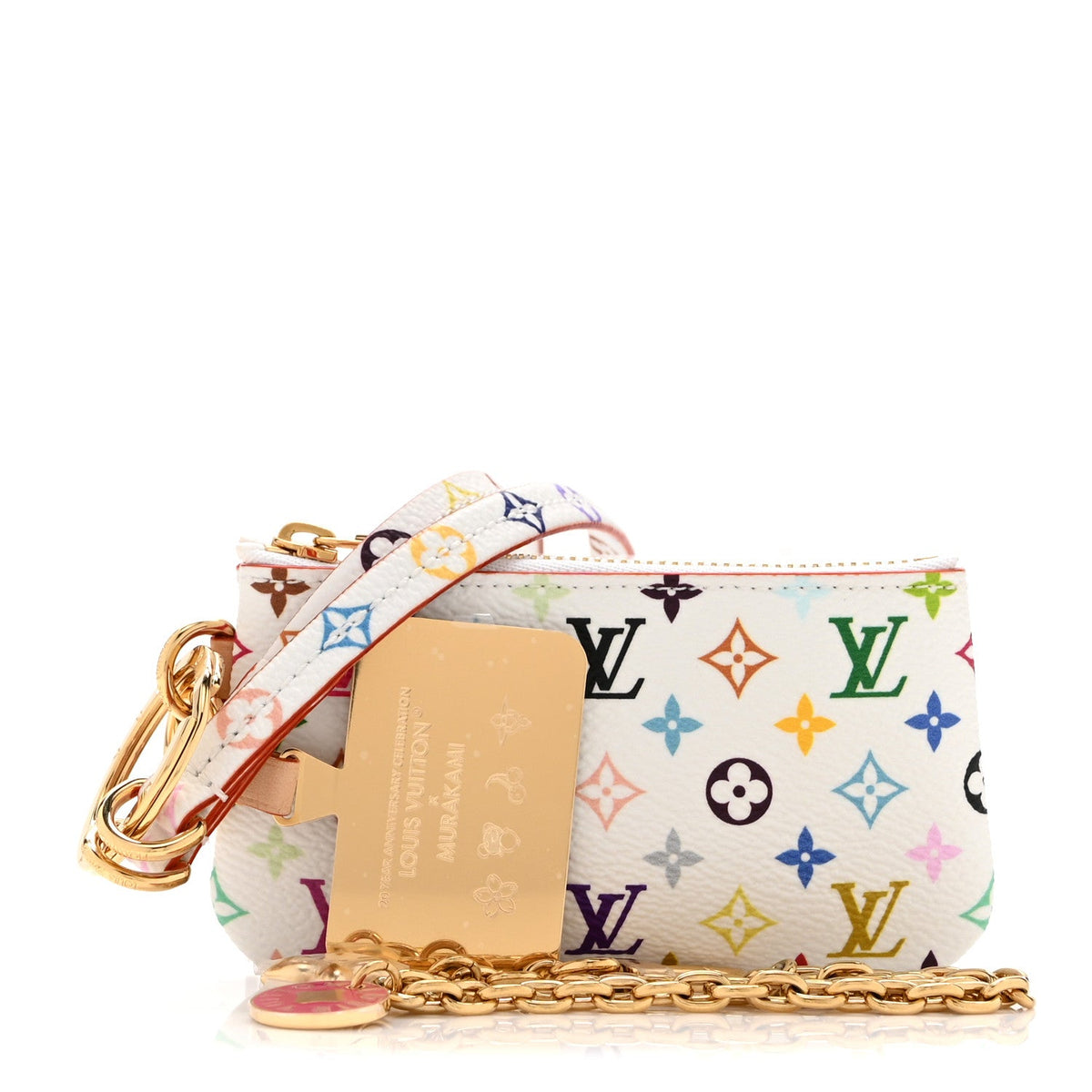 LV X TM Monogram Multicolor Phone Holder White