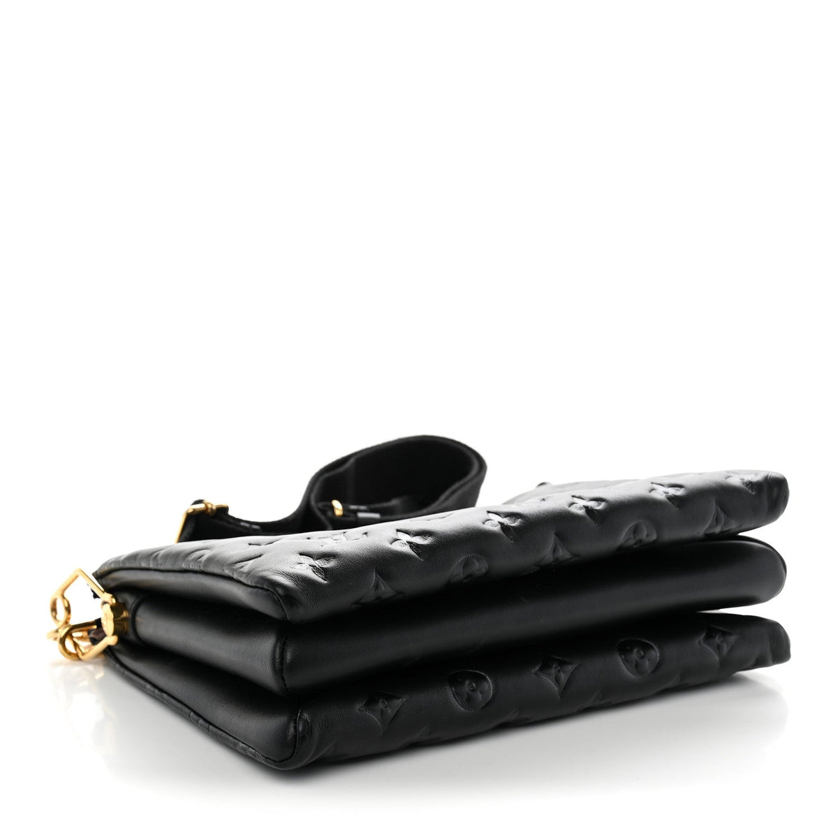 Lambskin Embossed Monogram Coussin PM Black