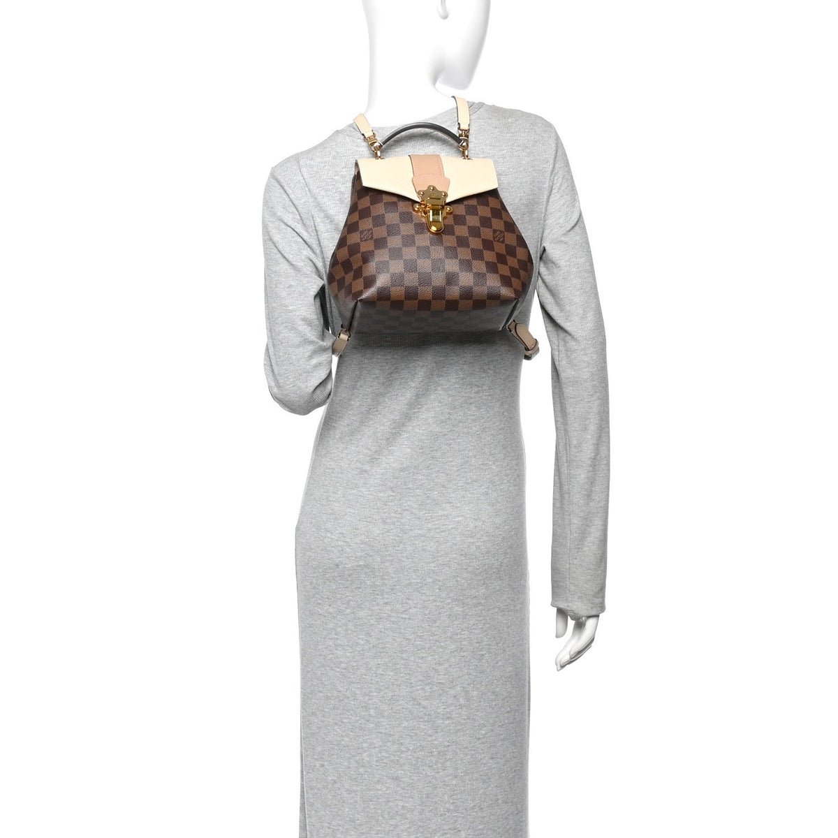 Damier Ebene Clapton Backpack Creme