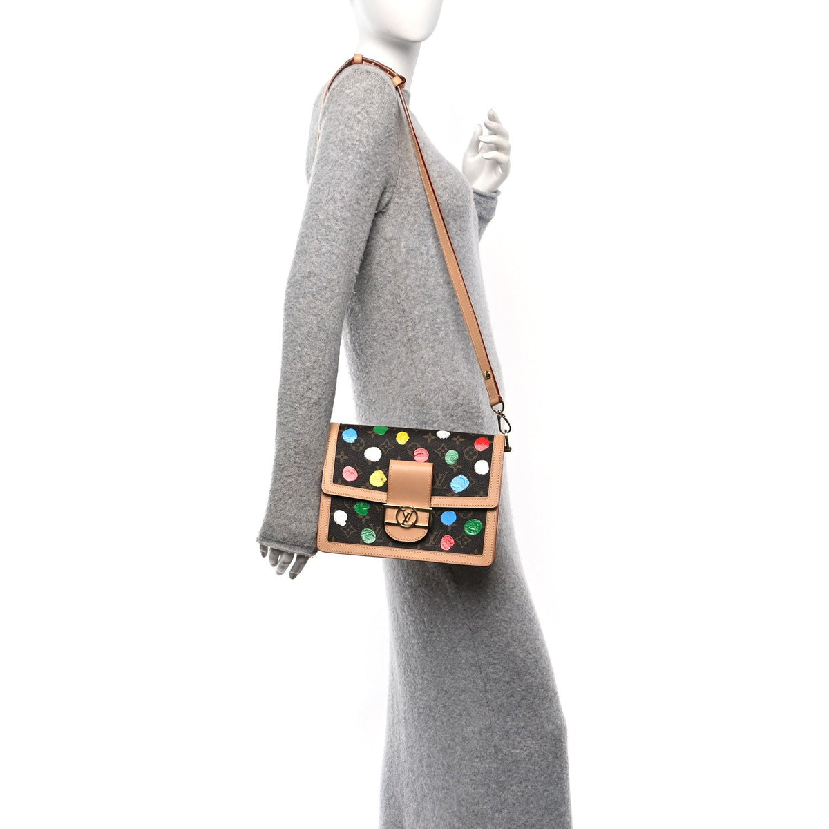 LV X YK Monogram Dots Dauphine MM Multicolor