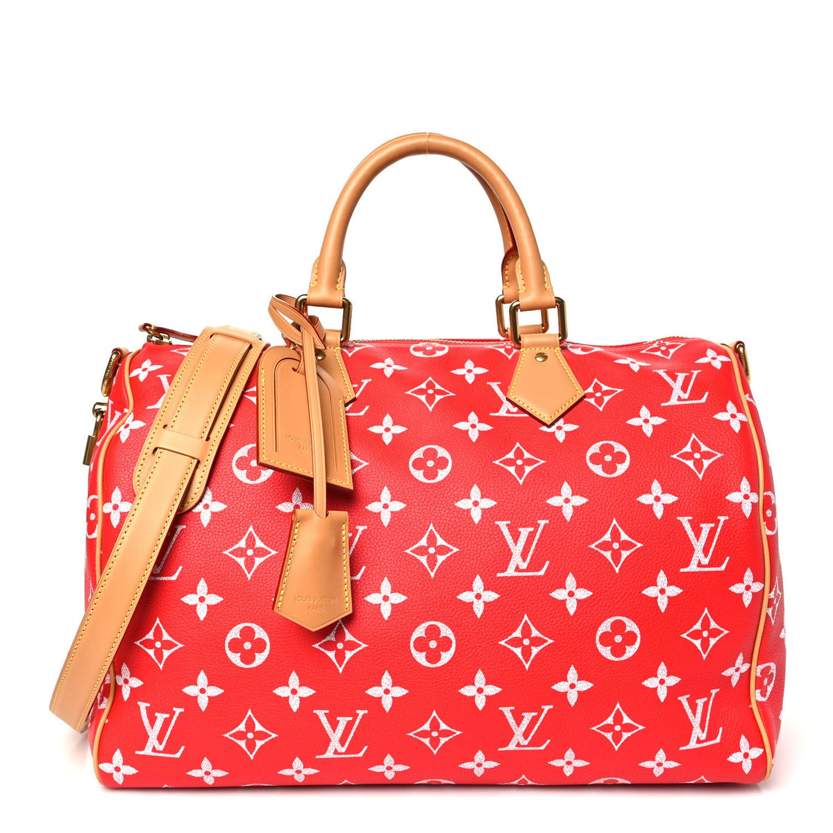 Calfskin Monogram Speedy P9 Bandouliere 40 Red