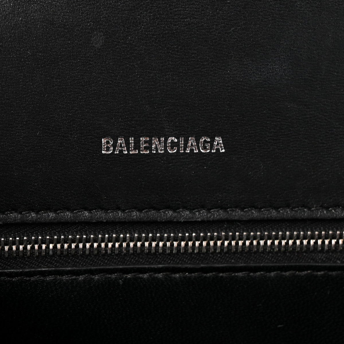 Grained Calfskin Small Hourglass Top Handle Bag Black