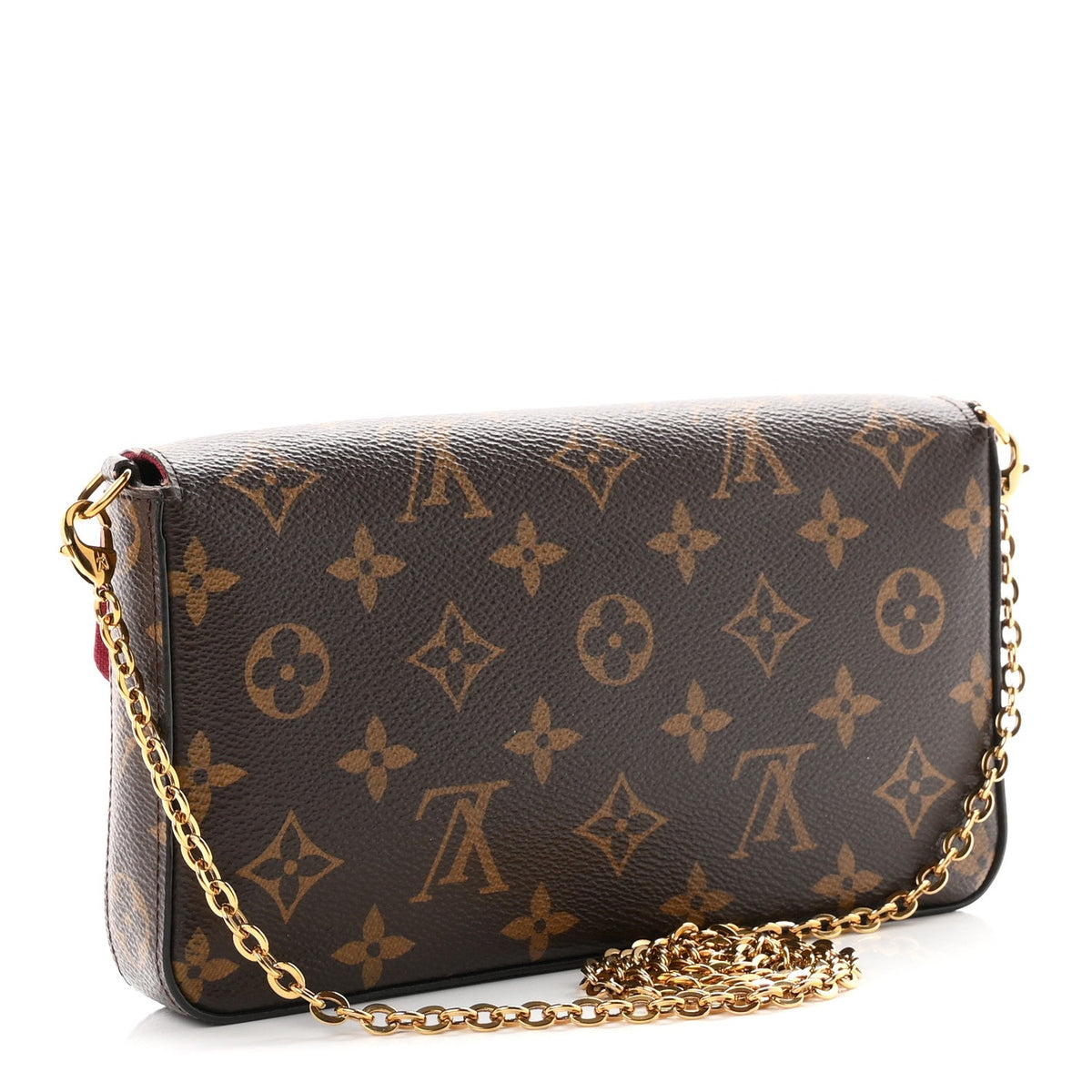 Monogram Pochette Felicie Chain Wallet Fuchsia