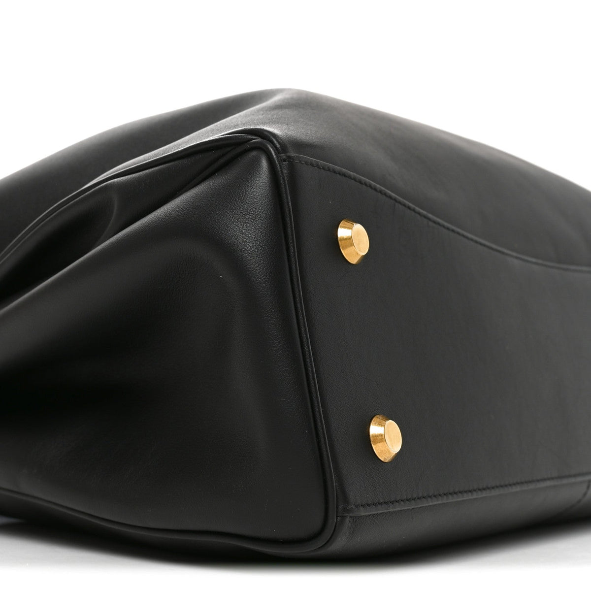 Smooth Calfskin Large Rodeo Top Handle Handbag Black