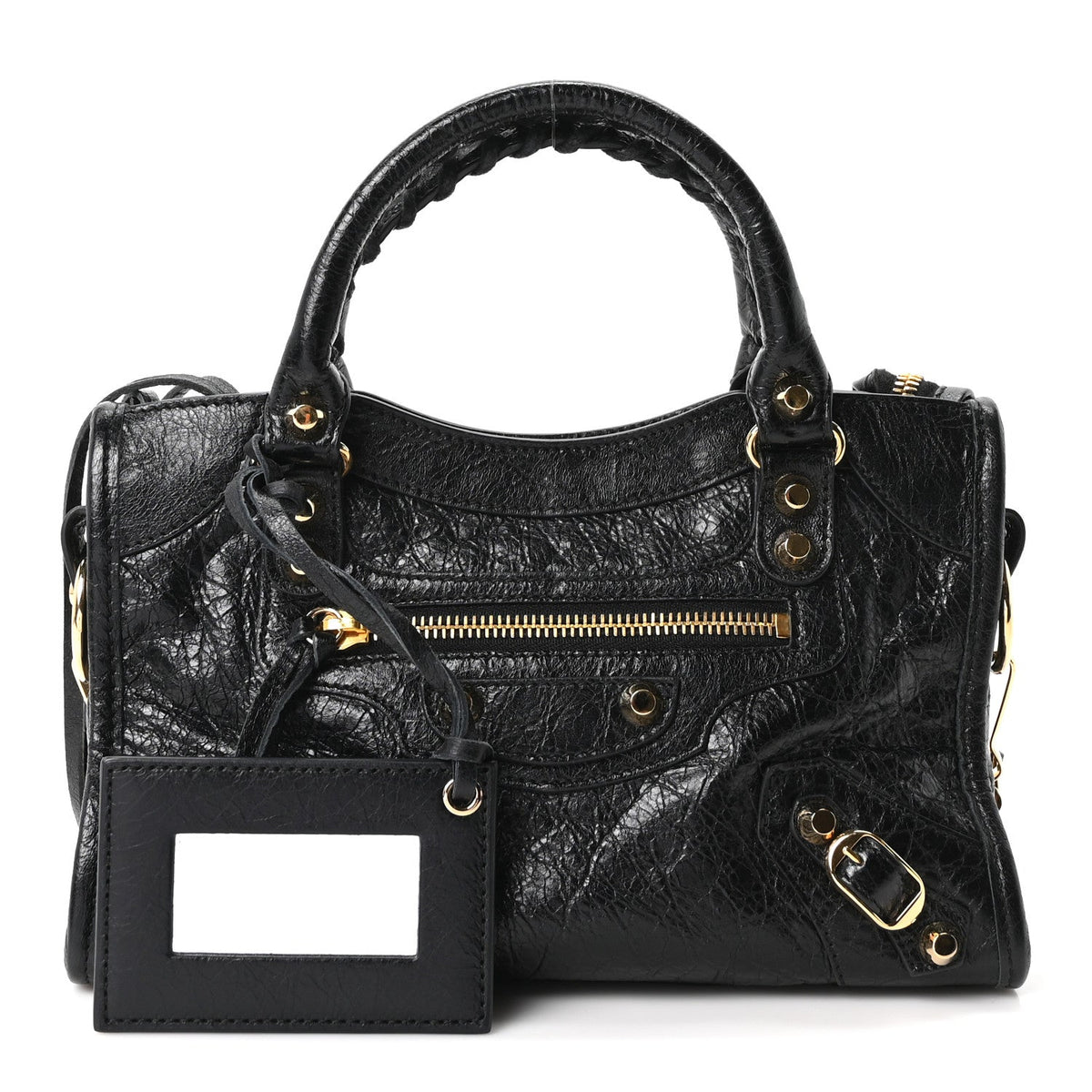 Agneau Classic Gold Hardware Mini City Black