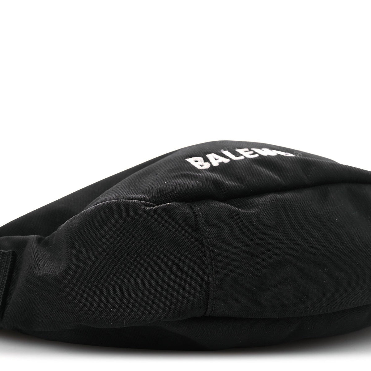 Recycled Sport Nylon Logo Embroidered Wheel Sling Bag Black White